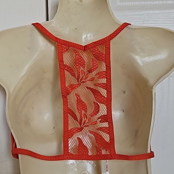 HOST PICK Free People Lace Bralette Racer Back Bra Henna Red XS - Picture 4 of 16